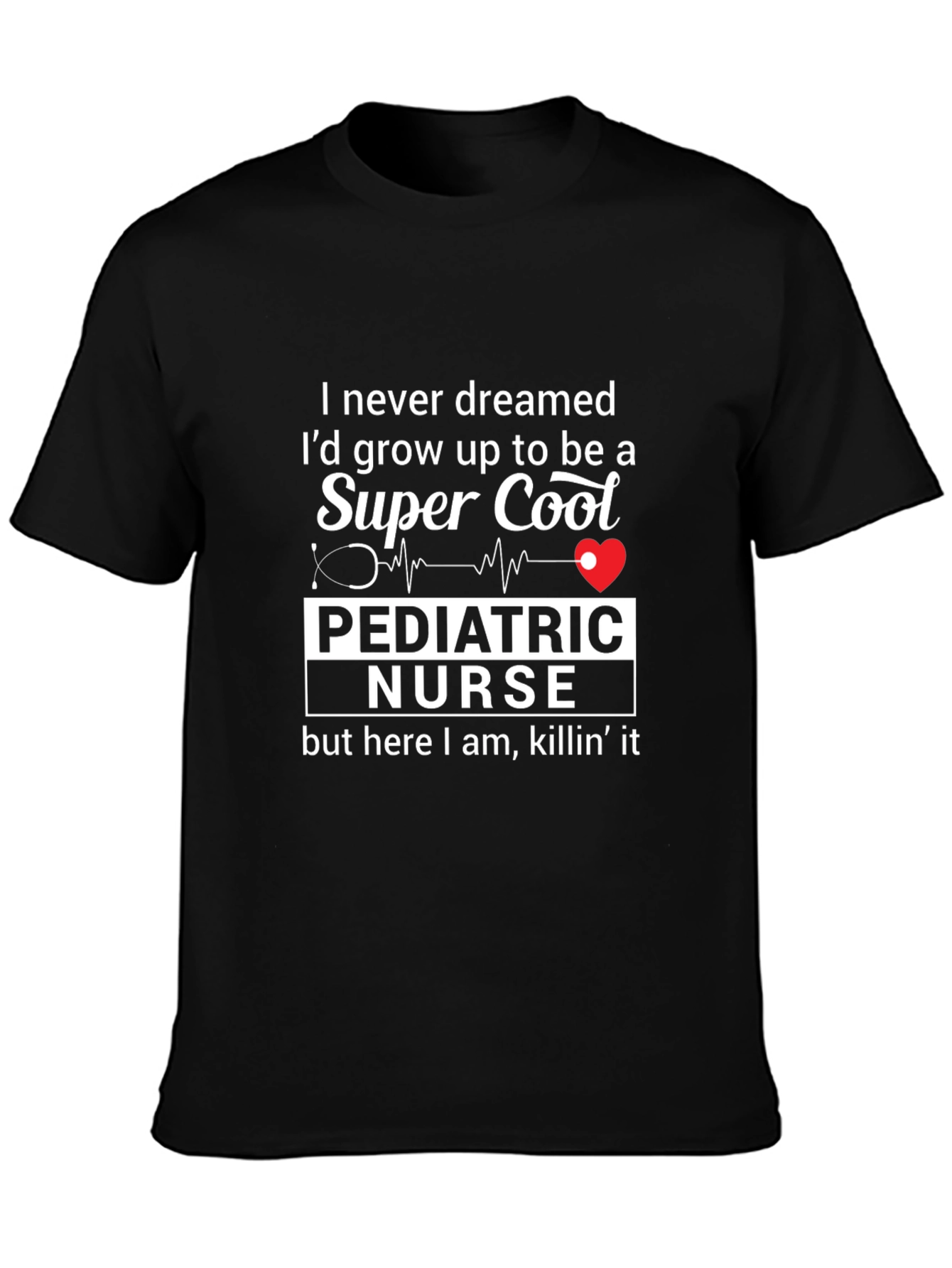 Camiseta Negra: Enfermera Pediátrica Super Cool