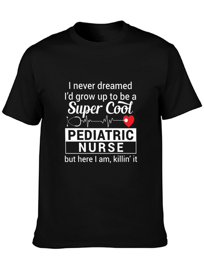 Camiseta Negra: Enfermera Pediátrica Super Cool