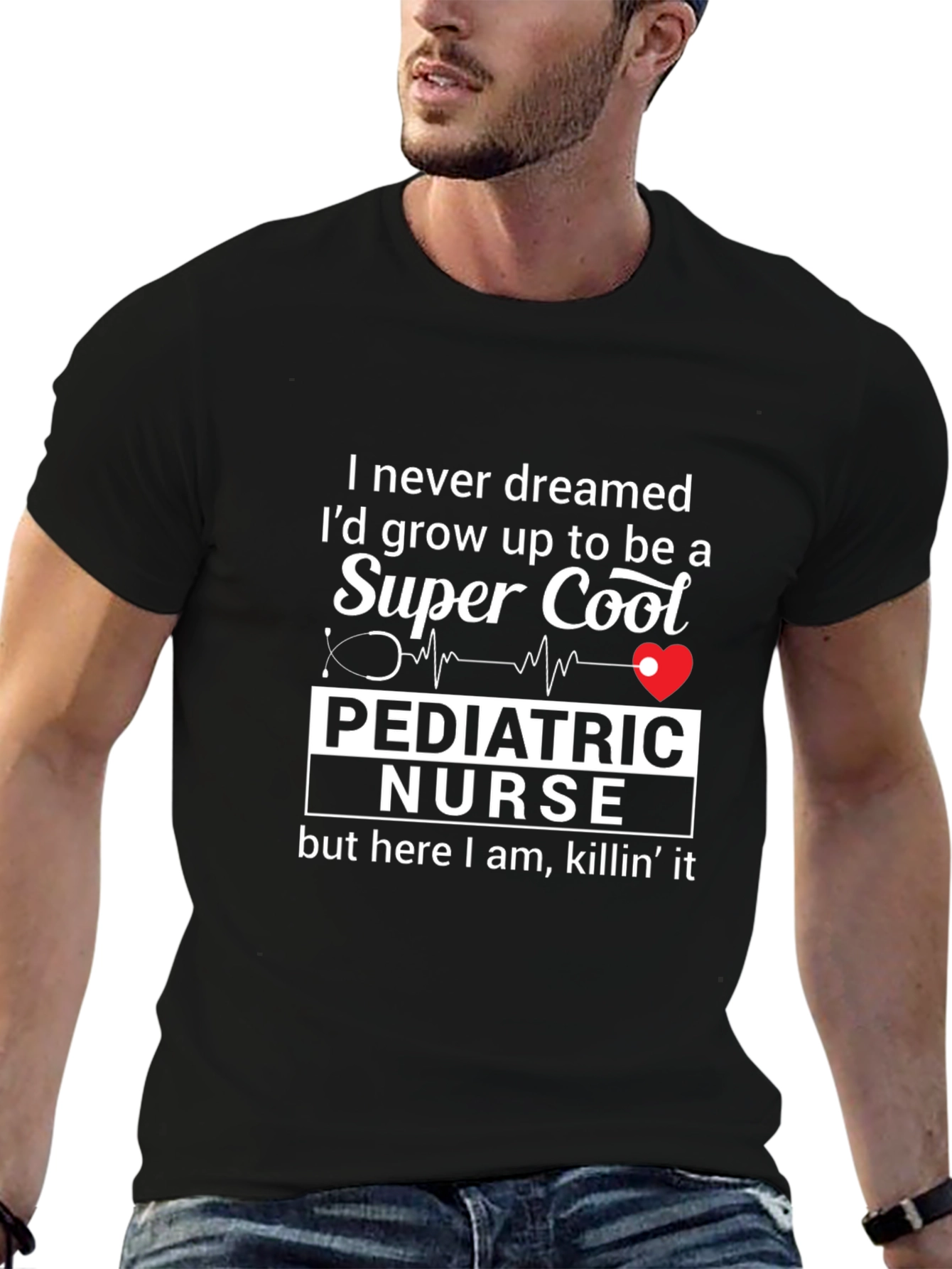 Camiseta Negra: Enfermera Pediátrica Super Cool