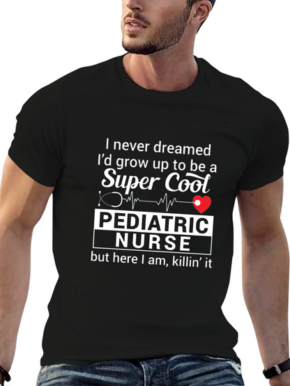 Camiseta Negra: Enfermera Pediátrica Super Cool