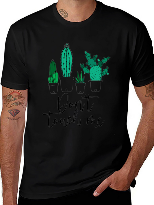 Camiseta Negra con Diseño de Cactus - ¡No me Toques!