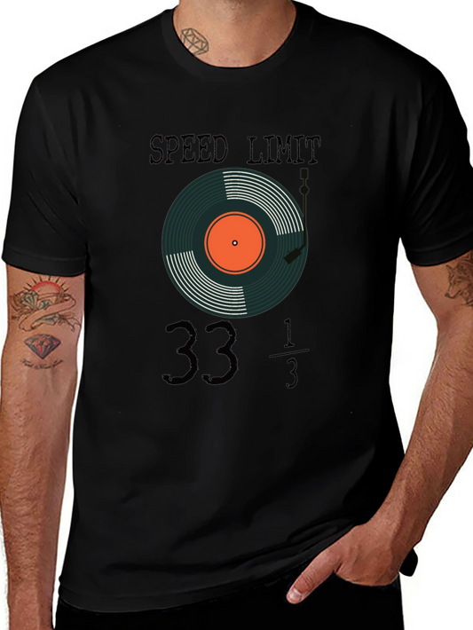 Camiseta Negra Speed Limit Vinilo 33 ⅓ RPM