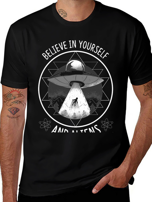 Camiseta Negra: Cree en Ti Mismo y en los Aliens