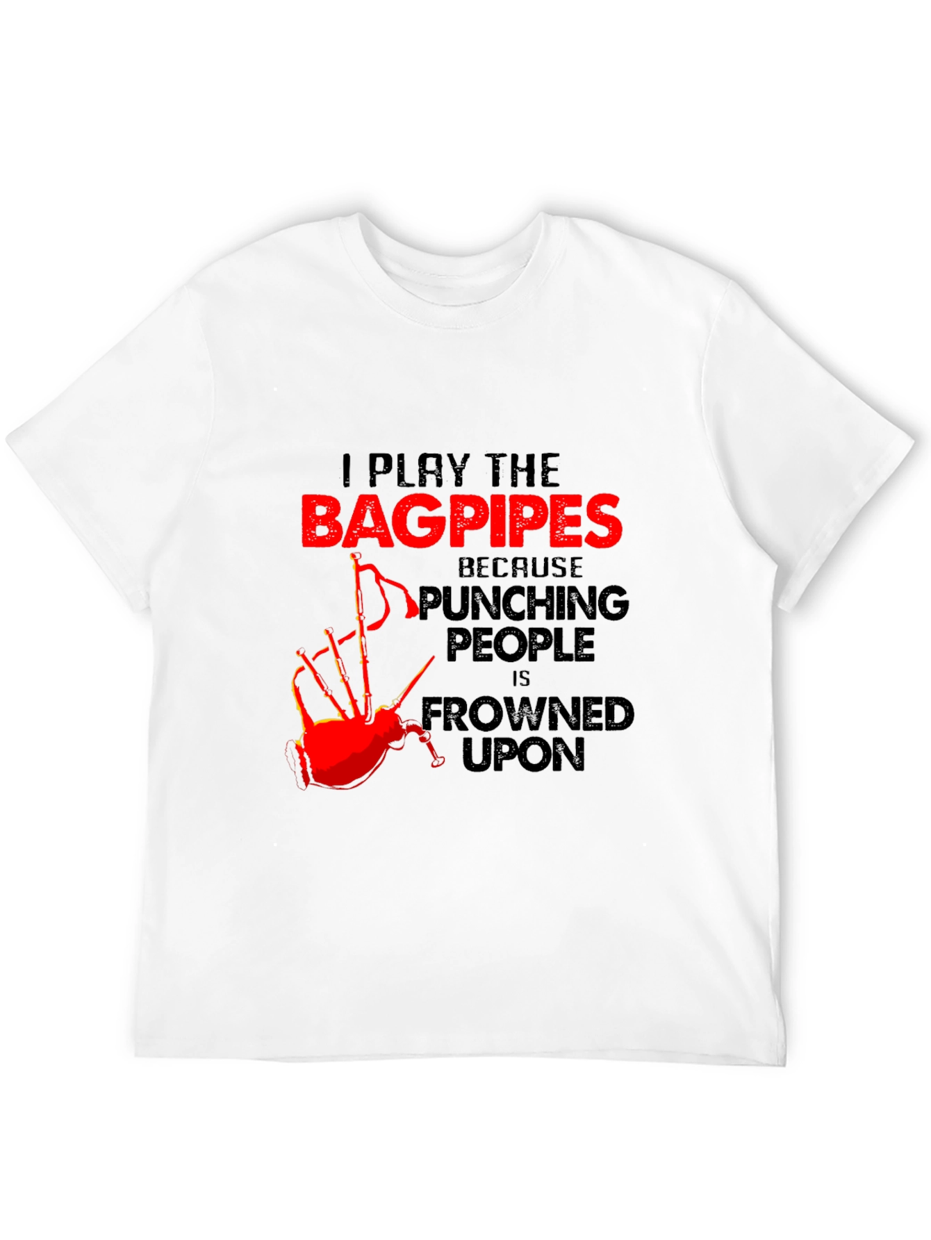 Camiseta Negra con Diseño de Gaita Escocesa