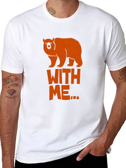 Camiseta Negra con Diseño Oso Naranja