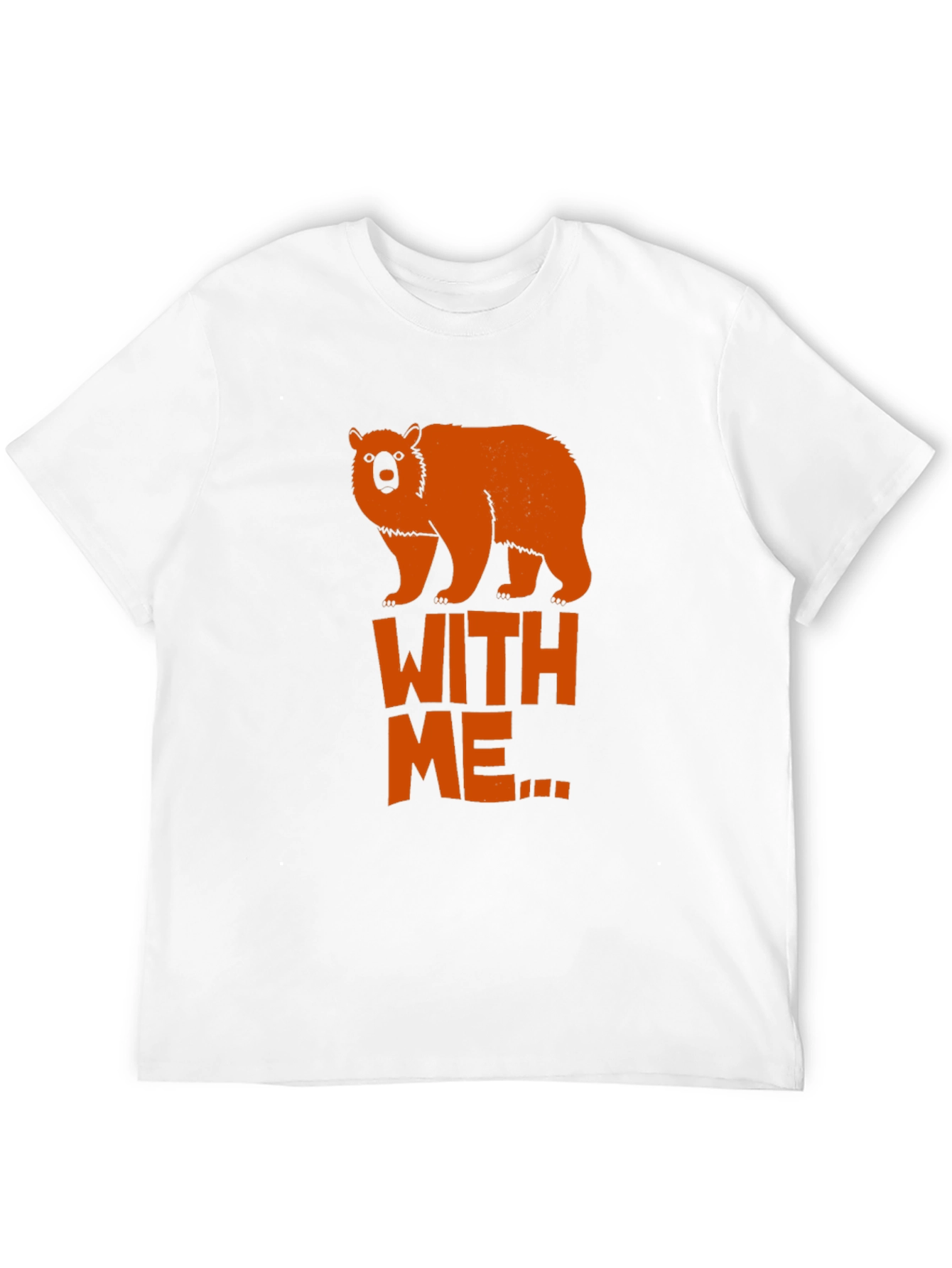 Camiseta Negra con Diseño Oso Naranja