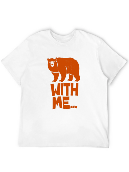 Camiseta Negra con Diseño Oso Naranja