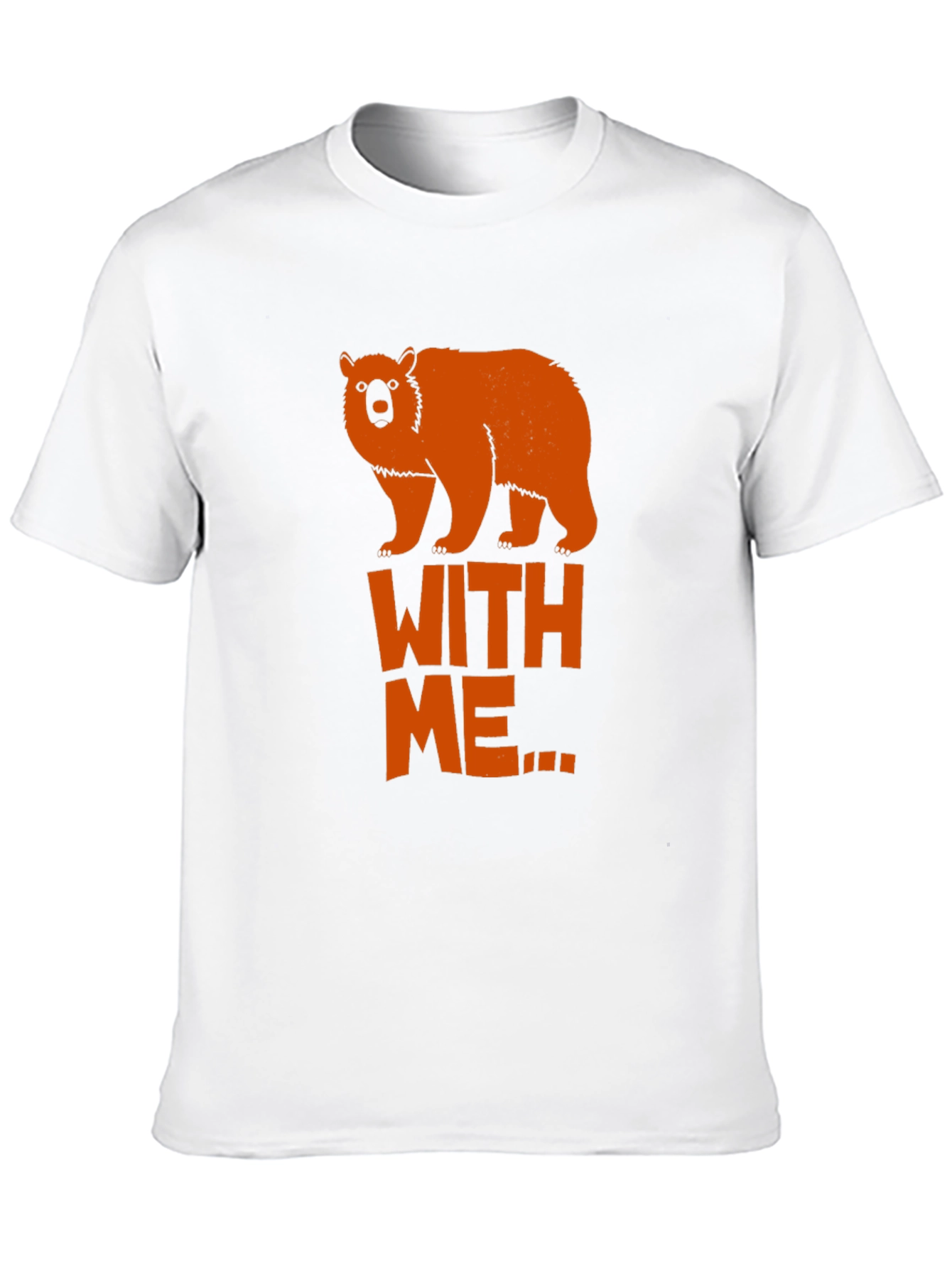 Camiseta Negra con Diseño Oso Naranja