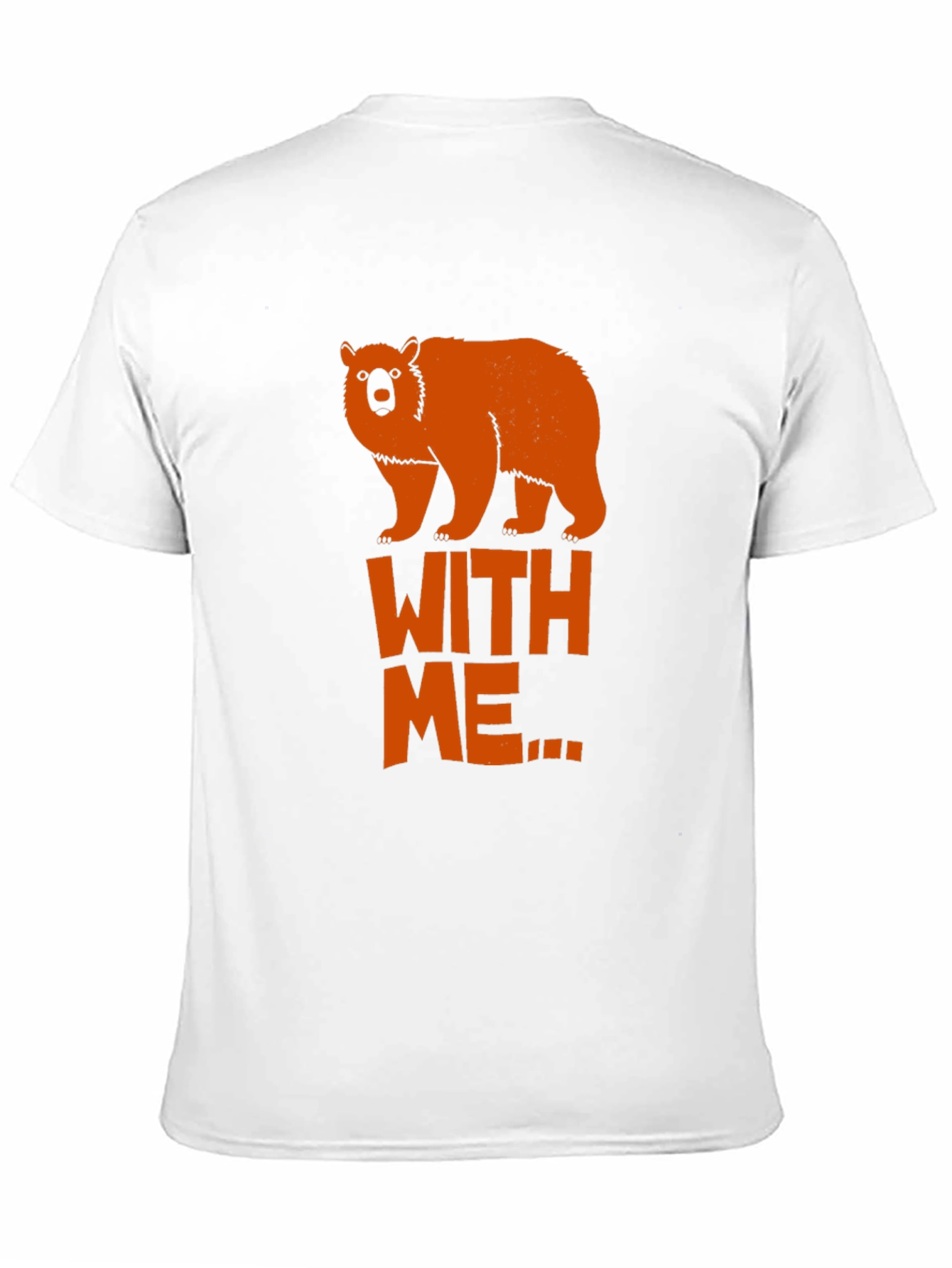 Camiseta Negra con Diseño Oso Naranja