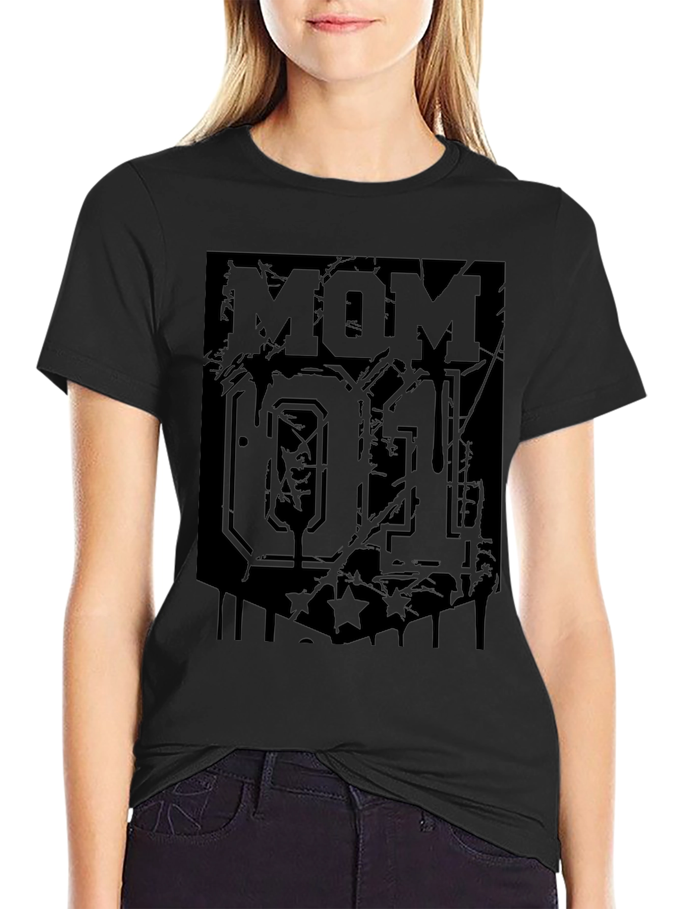 Camiseta Negra Mom 01 Estilo Deportivo