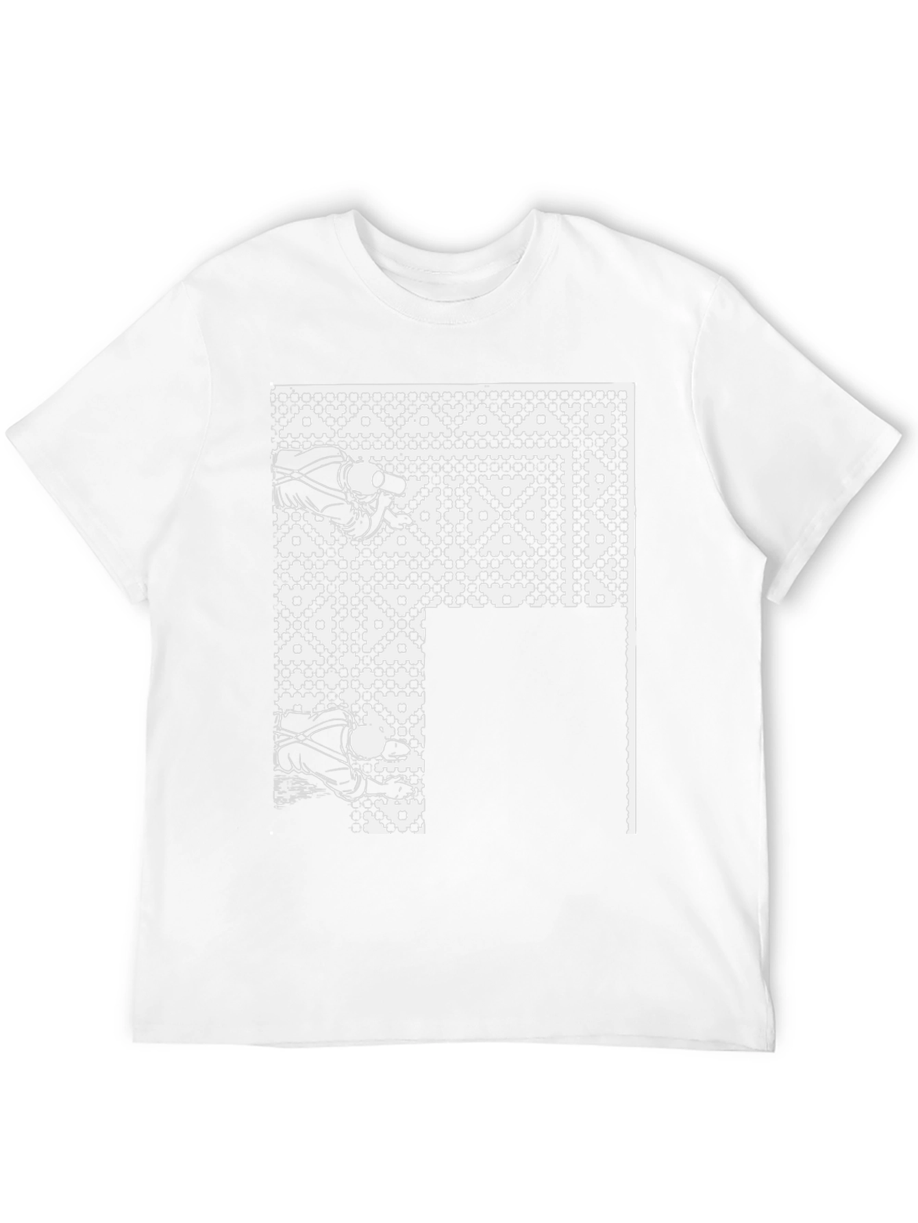 Camiseta Negra con Diseño Geométrico Abstracto