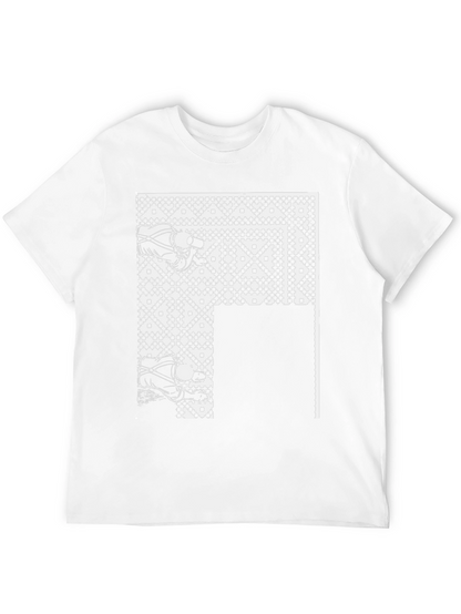 Camiseta Negra con Diseño Geométrico Abstracto