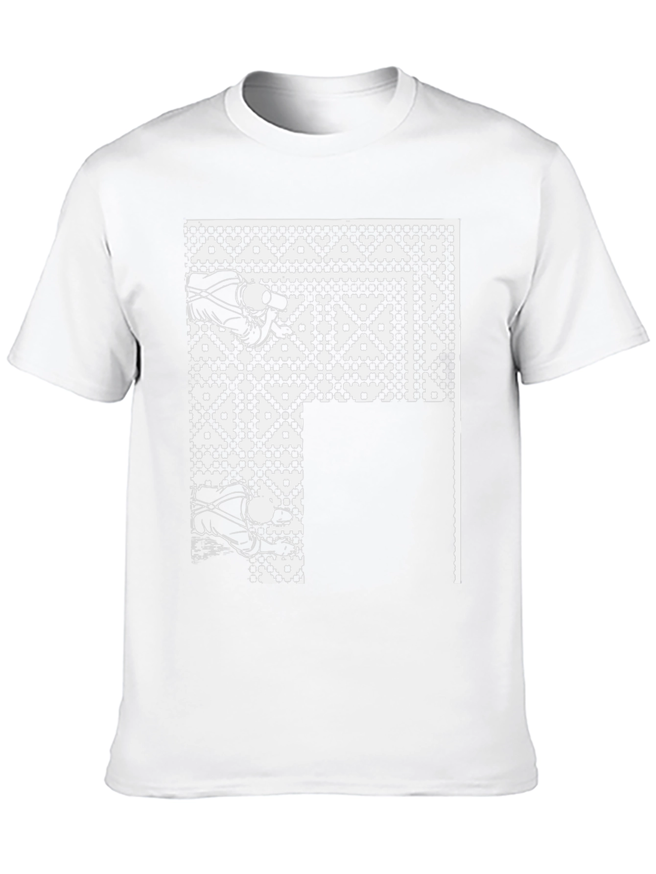 Camiseta Negra con Diseño Geométrico Abstracto