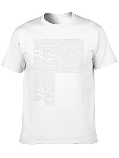 Camiseta Negra con Diseño Geométrico Abstracto