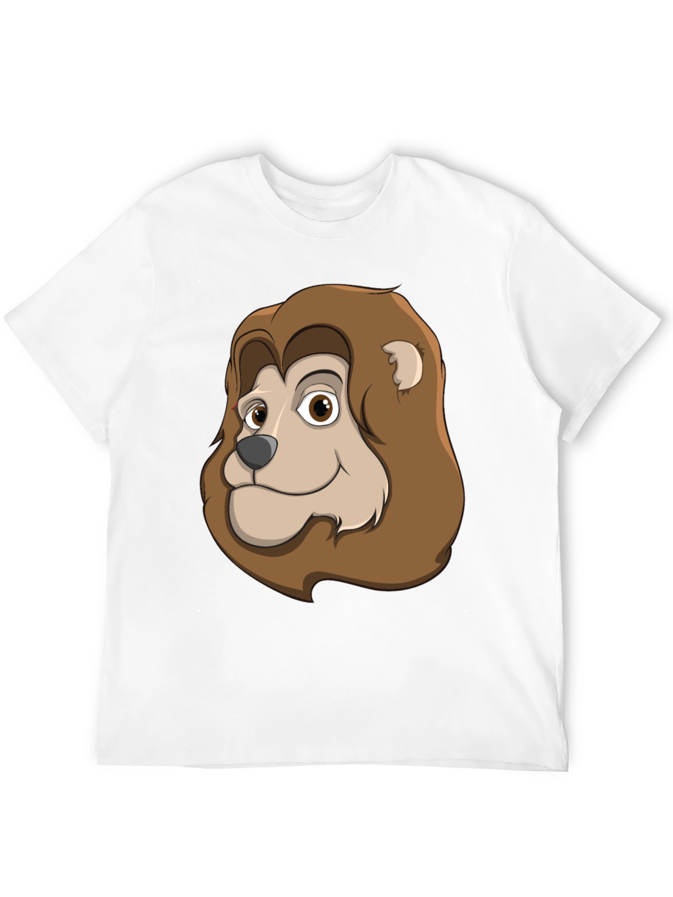 Camiseta Negra con Diseño de León Animado