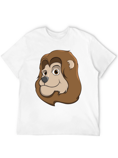 Camiseta Negra con Diseño de León Animado