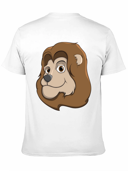 Camiseta Negra con Diseño de León Animado