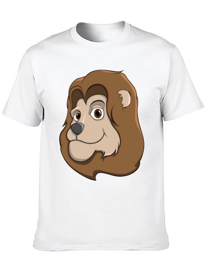 Camiseta Negra con Diseño de León Animado