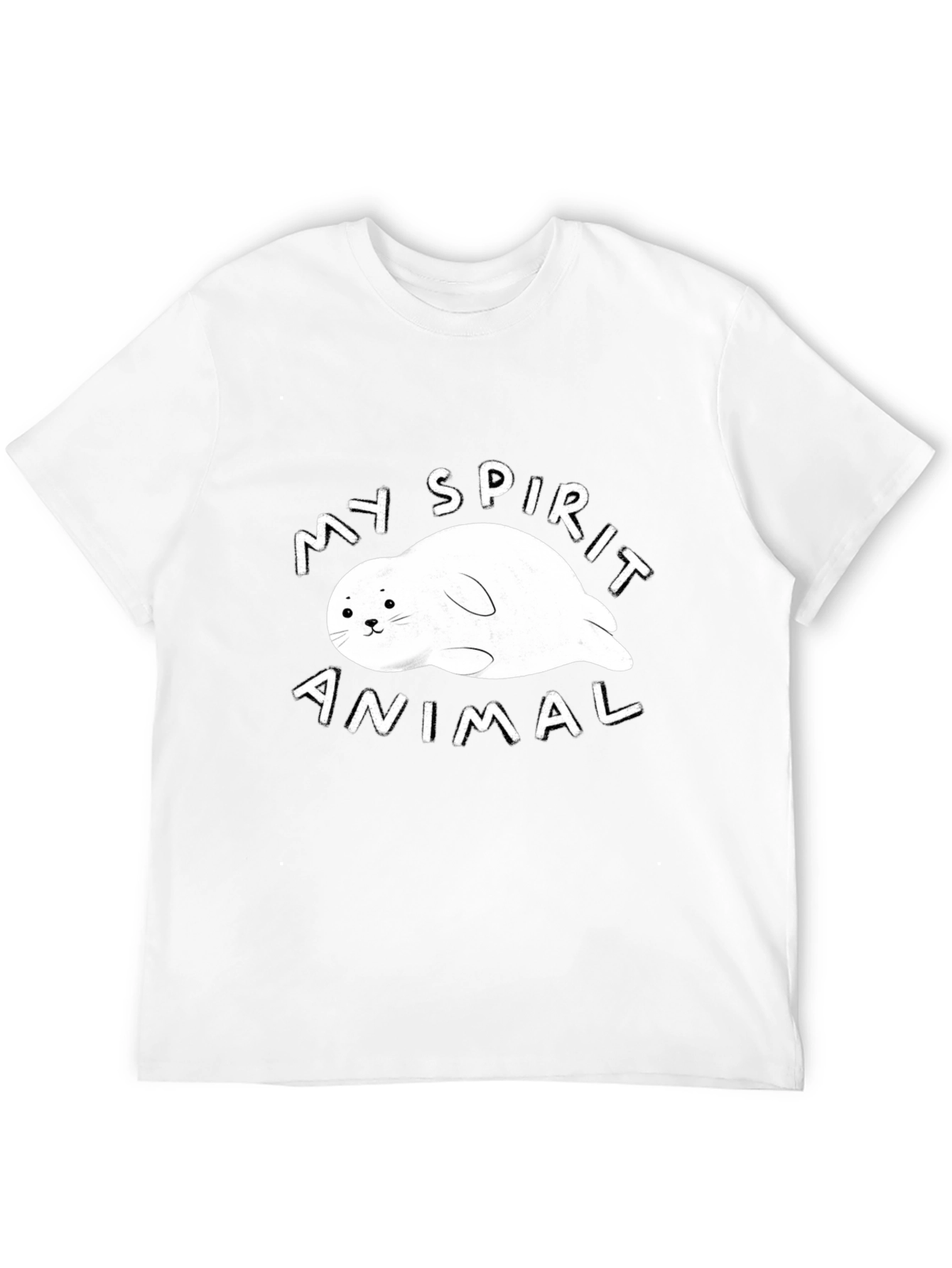 Camiseta Negra Mi Animal Espiritual Foca para Hombre
