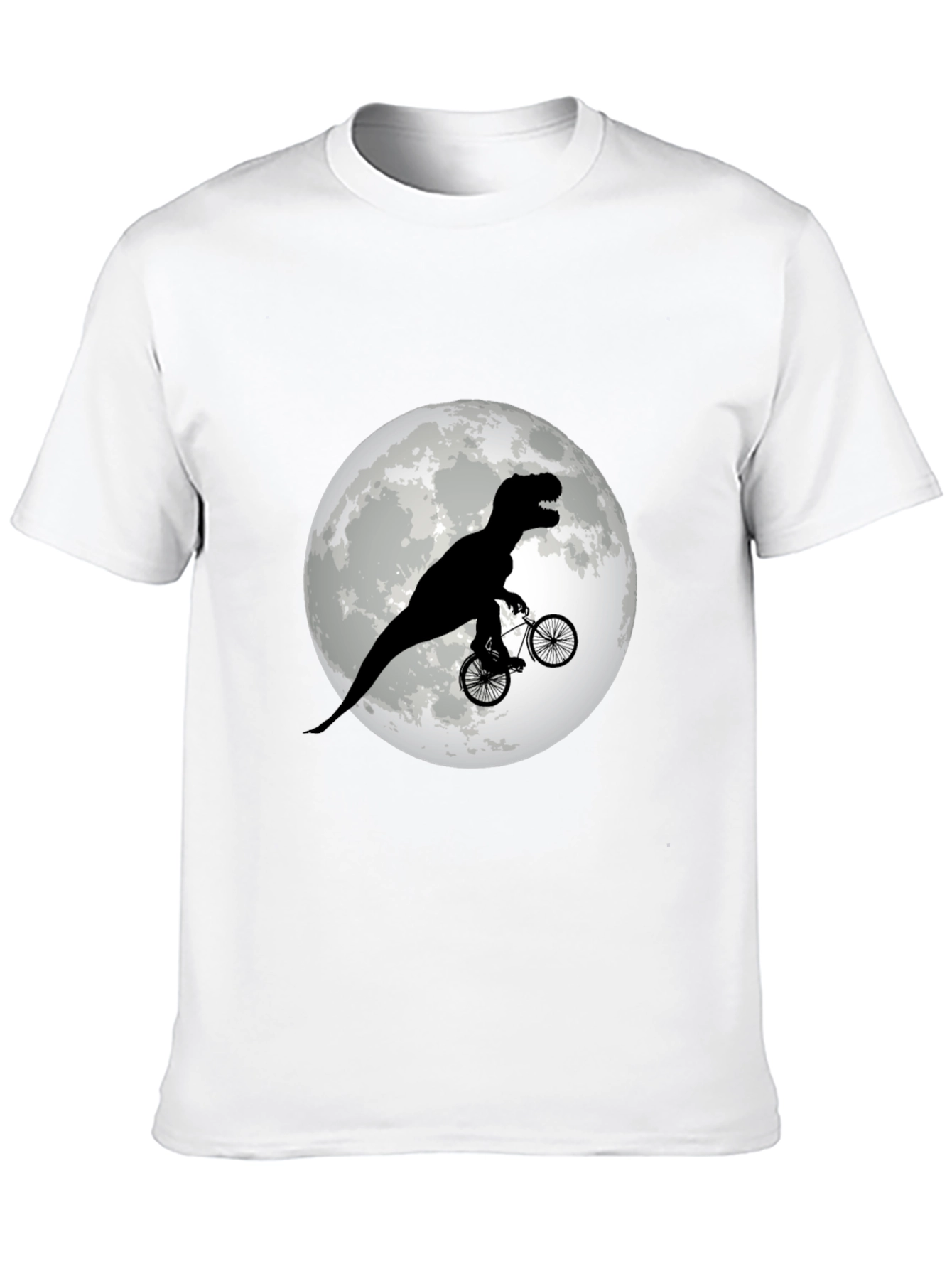 Camiseta Negra con Dinosaurio en Bicicleta