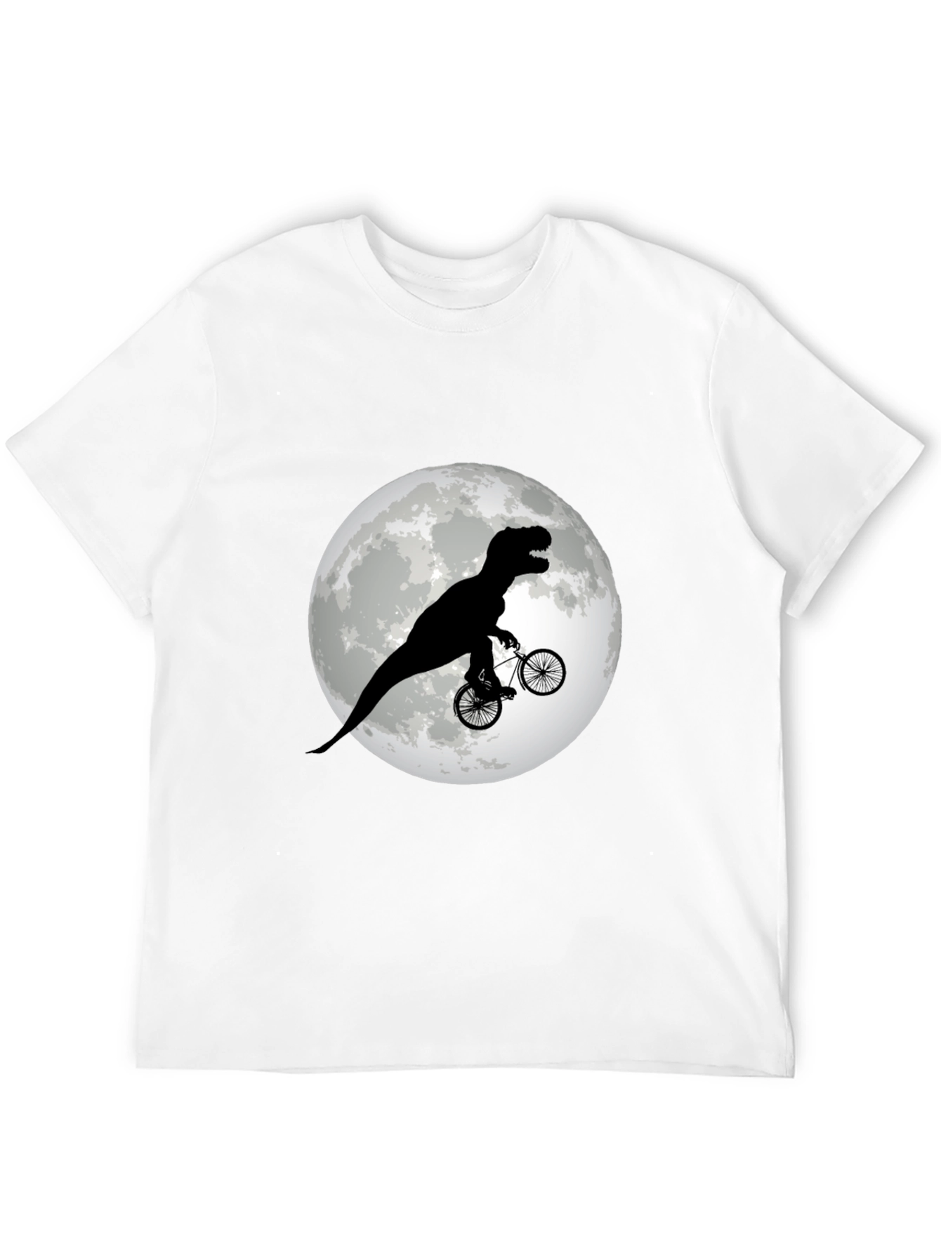 Camiseta Negra con Dinosaurio en Bicicleta