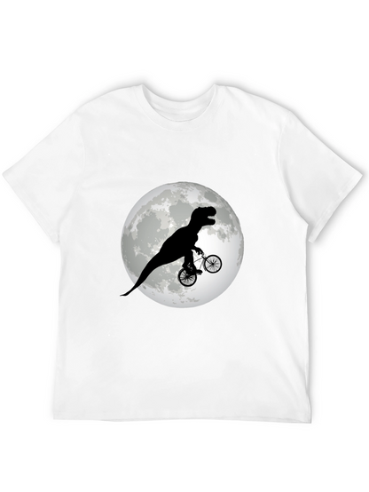Camiseta Negra con Dinosaurio en Bicicleta
