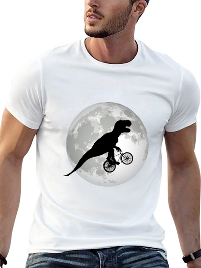 Camiseta Negra con Dinosaurio en Bicicleta