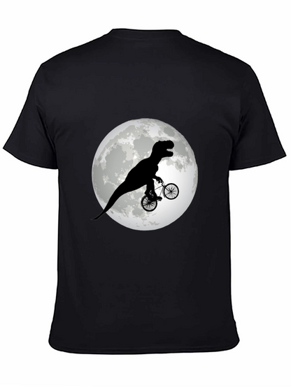 Camiseta Negra con Dinosaurio en Bicicleta