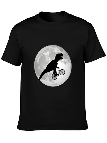 Camiseta Negra con Dinosaurio en Bicicleta
