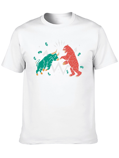 Camiseta Negra Toro vs Oso Wall Street