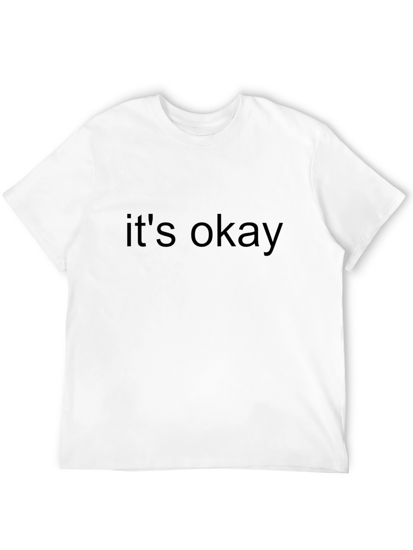 Camiseta Negra Casual con Mensaje Its Okay