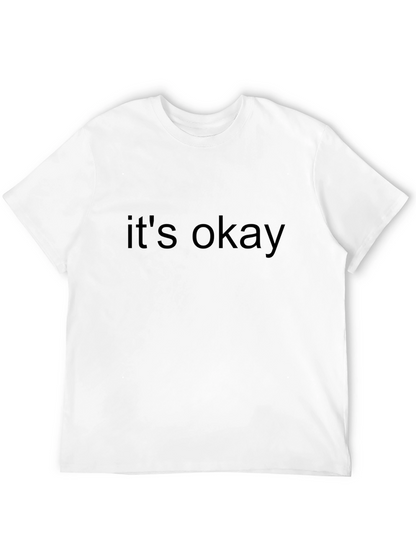Camiseta Negra Casual con Mensaje Its Okay