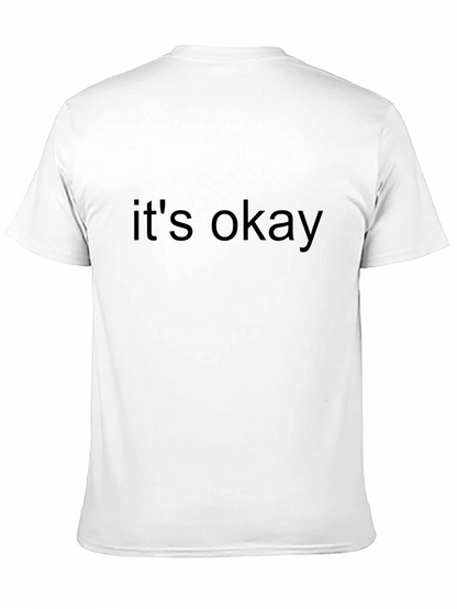 Camiseta Negra Casual con Mensaje Its Okay