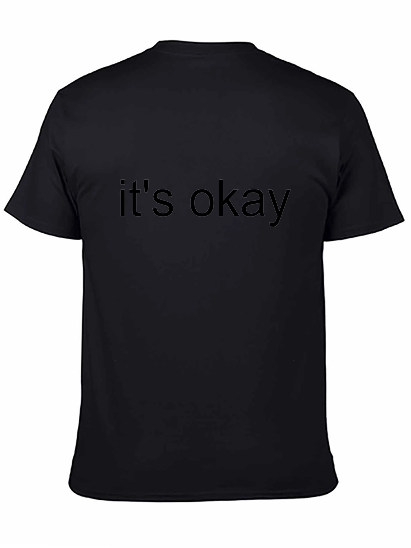 Camiseta Negra Casual con Mensaje Its Okay