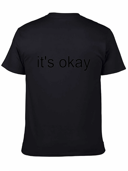 Camiseta Negra Casual con Mensaje Its Okay