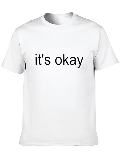 Camiseta Negra Casual con Mensaje Its Okay