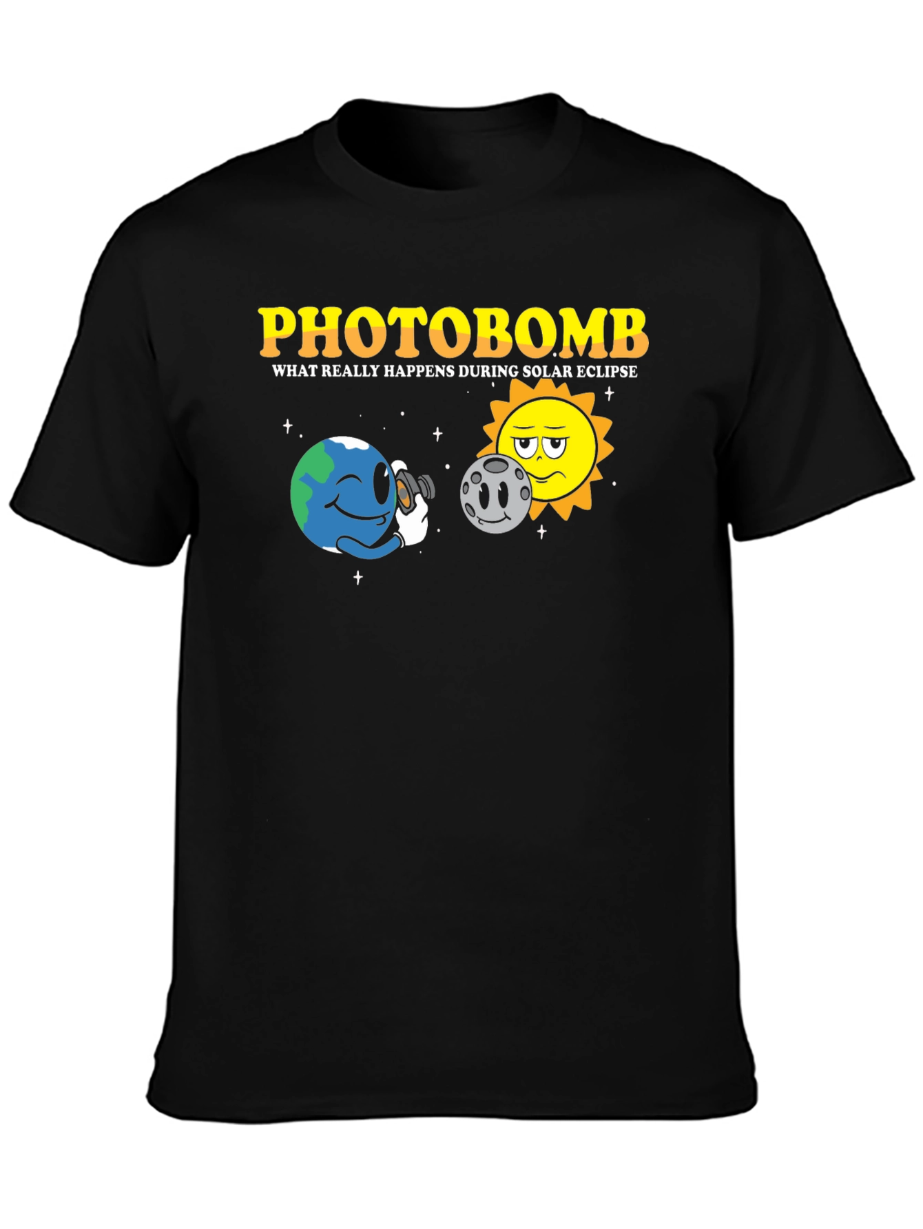 Camiseta Negra Photobomb Eclipse Solar
