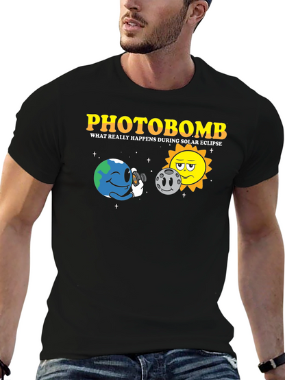 Camiseta Negra Photobomb Eclipse Solar