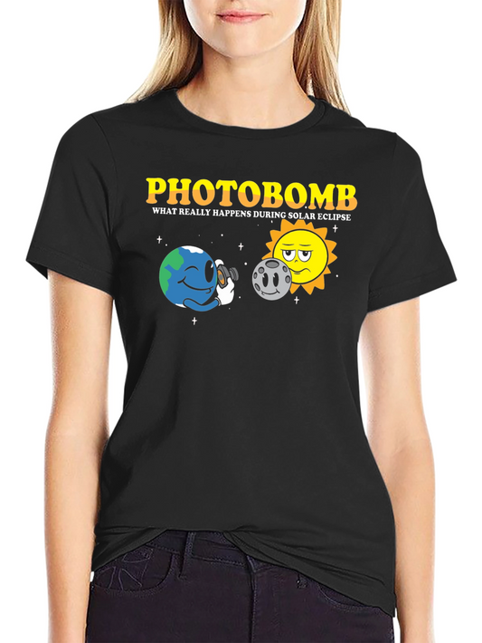 Camiseta Negra Photobomb Eclipse Solar