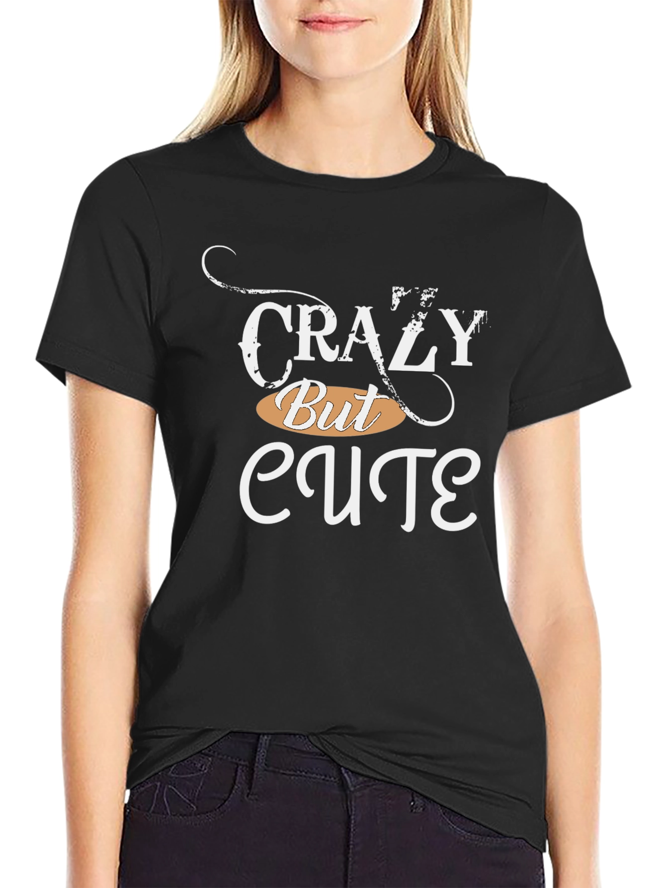 Camiseta Negra: Crazy But Cute