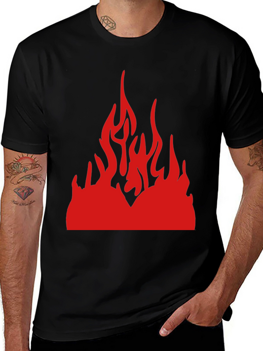 Camiseta Negra con Llamas Rojas