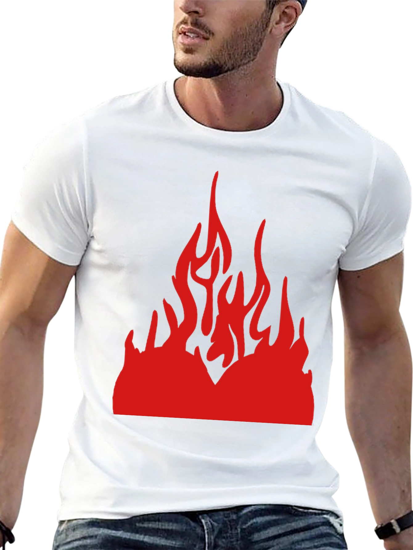 Camiseta Negra con Llamas Rojas