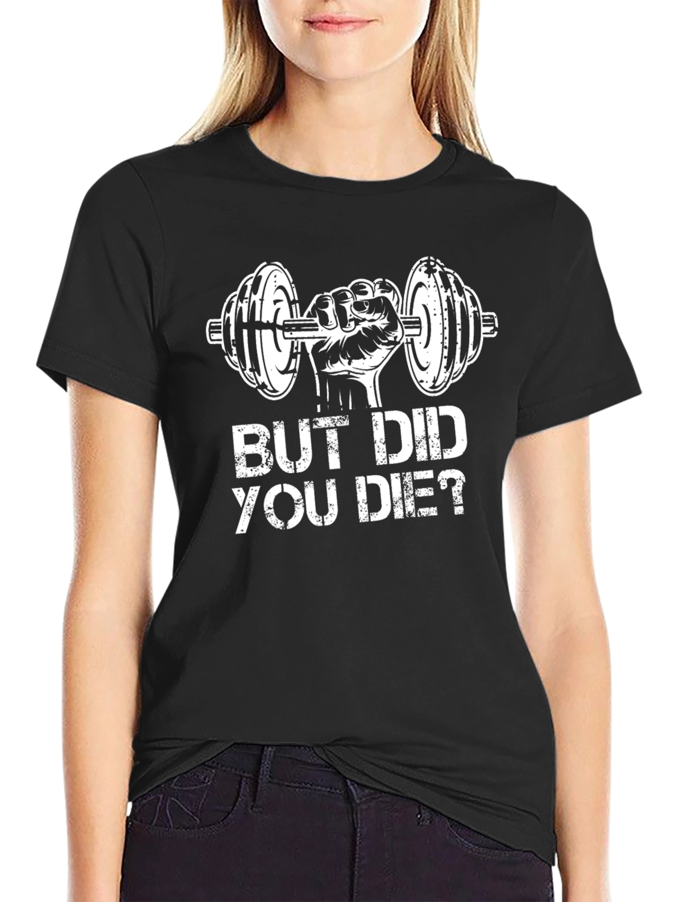 Camiseta Negra con Diseño de Gimnasio ¿Pero Moriste?