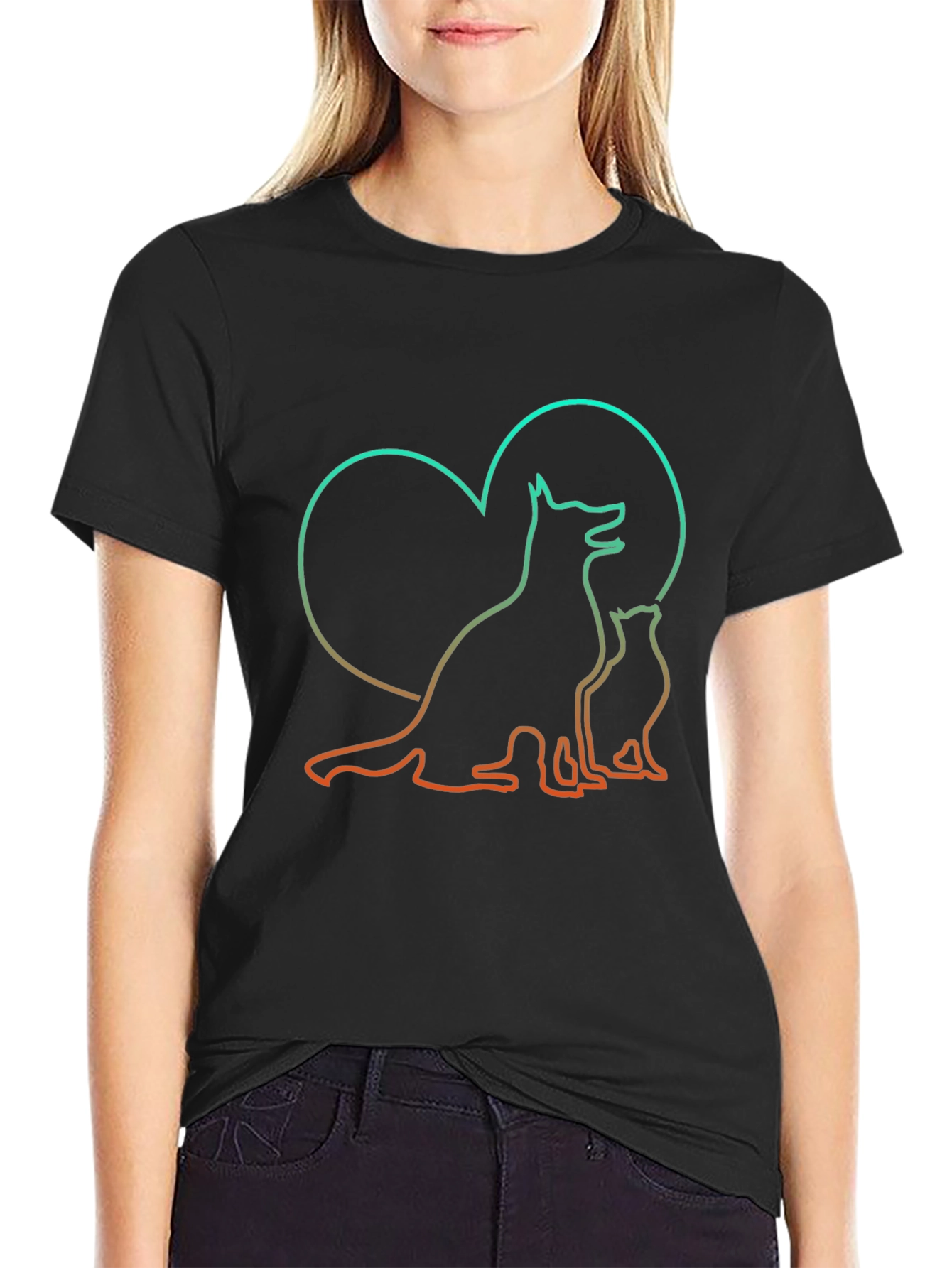 Camiseta Negra Amor Animal