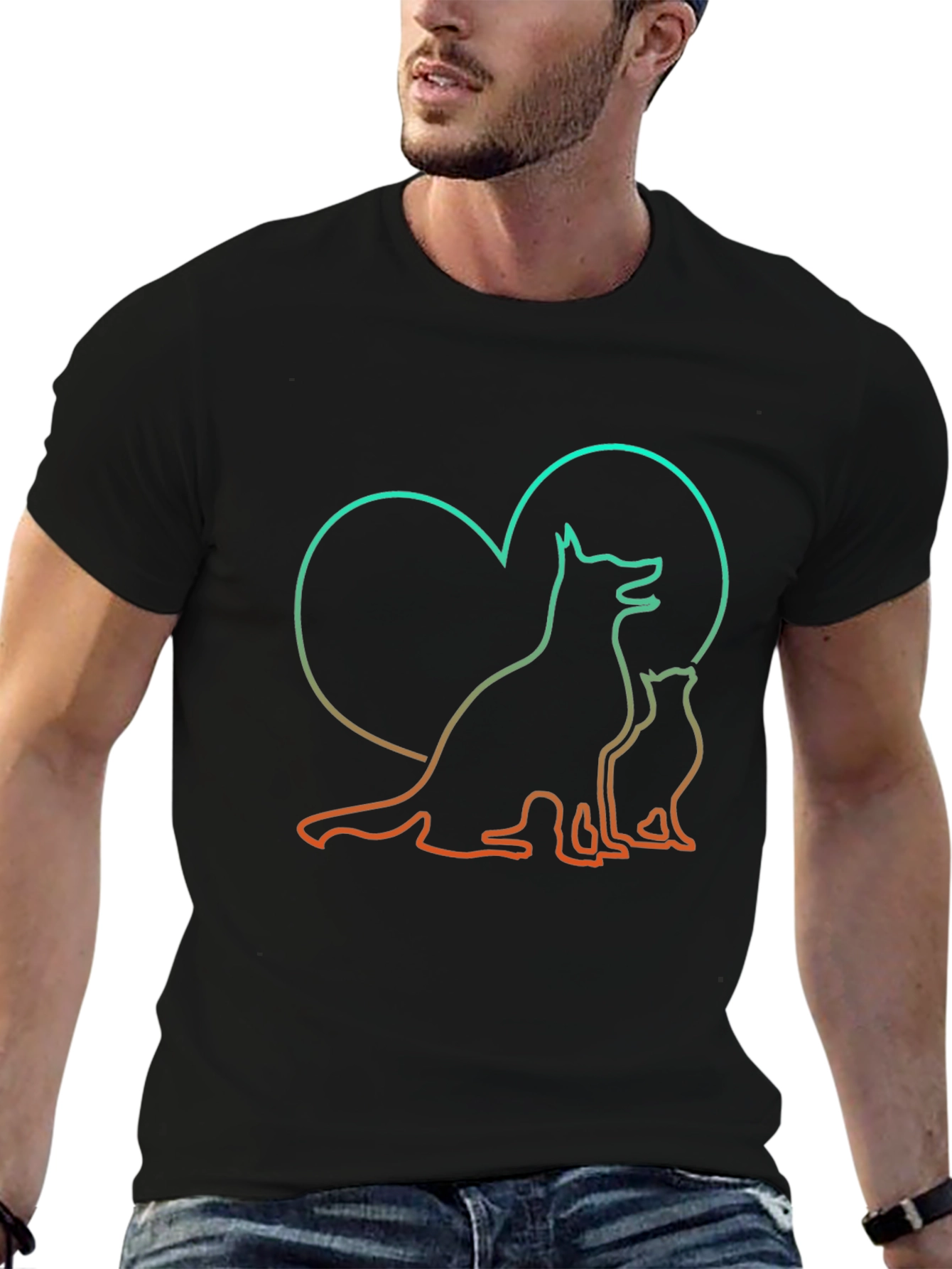 Camiseta Negra Amor Animal
