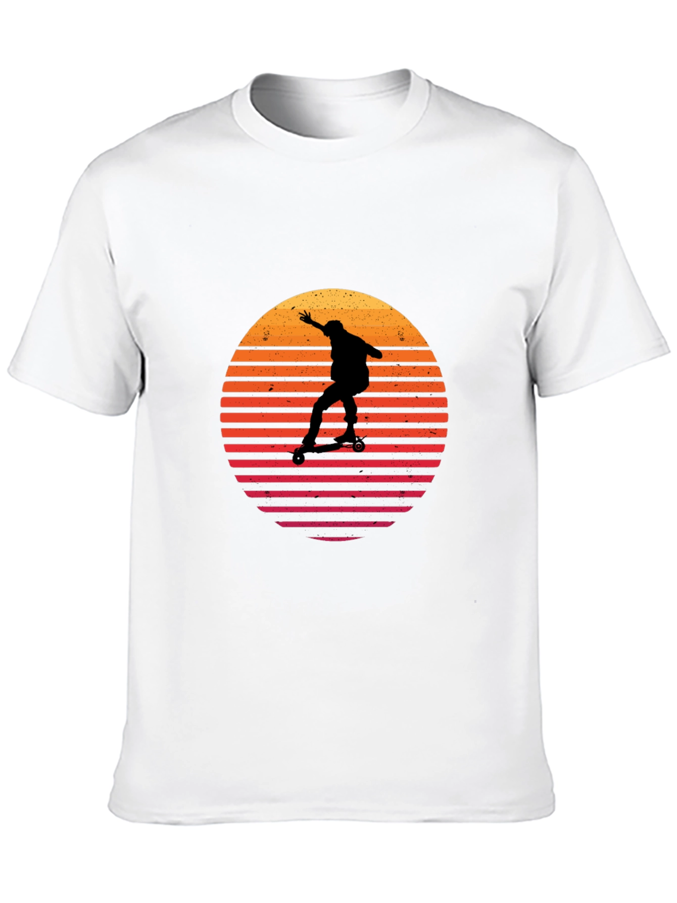 Camiseta Negra Retro Skater Sunset