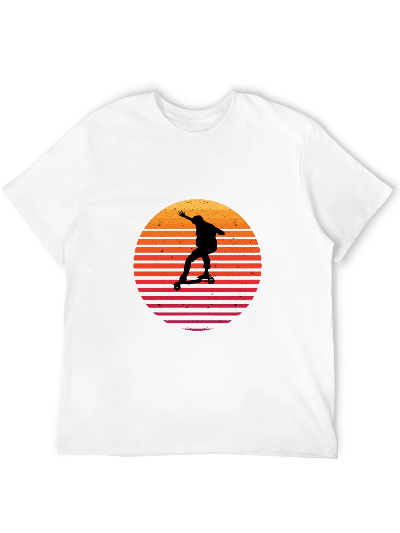 Camiseta Negra Retro Skater Sunset