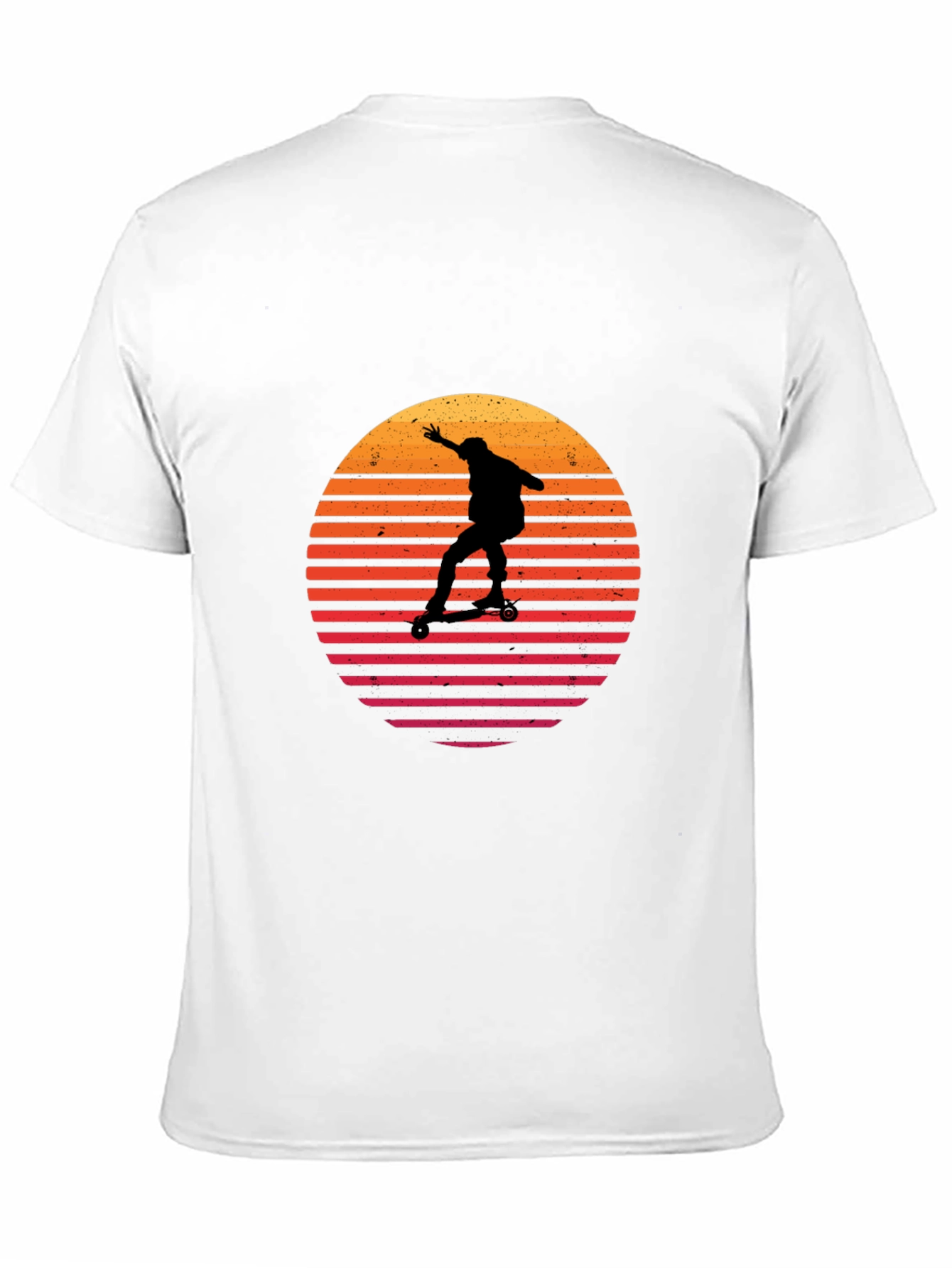 Camiseta Negra Retro Skater Sunset