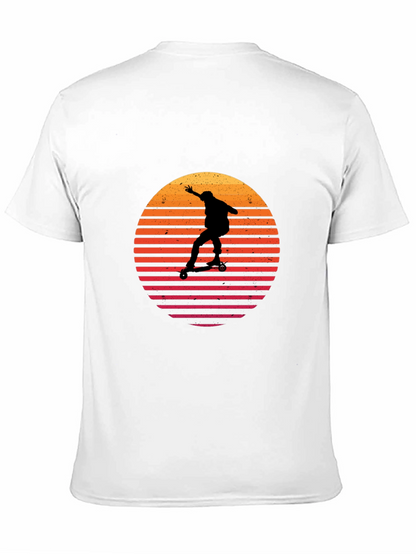 Camiseta Negra Retro Skater Sunset