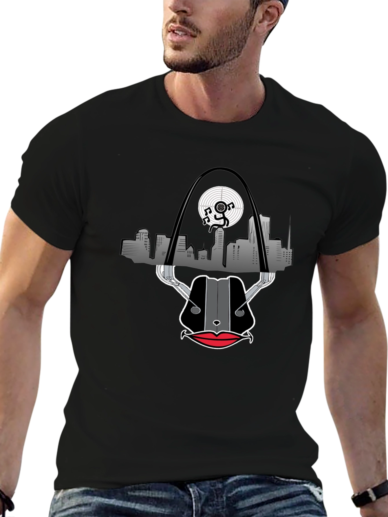 Camiseta Negra con Diseño de San Luis Musical